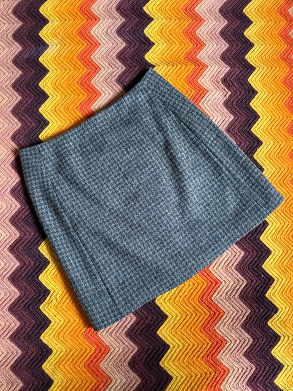 Sézane Malia Skirt - Moss Green Houndstooth